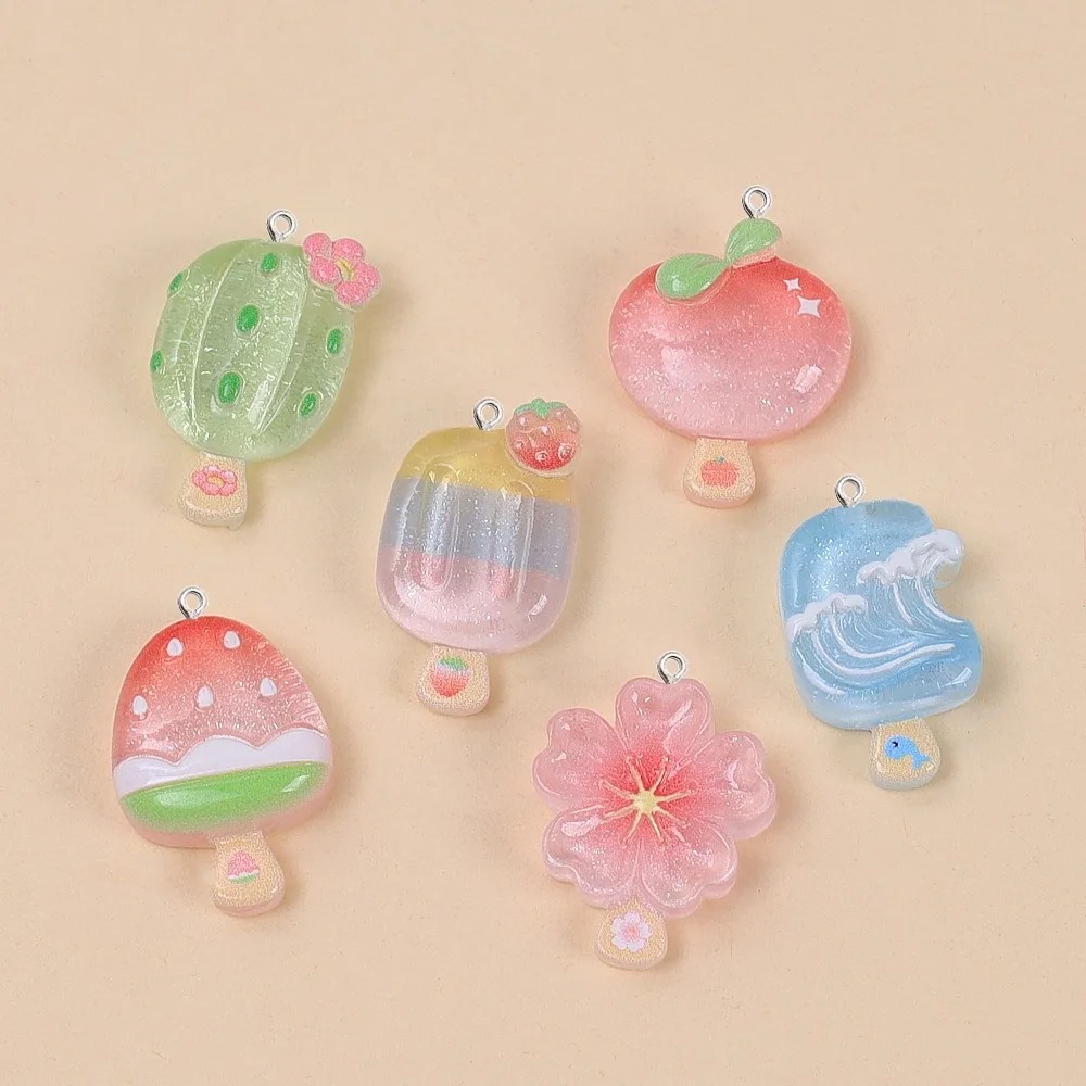 Resin Craft Material - 10 шт. милых летних подвесок из