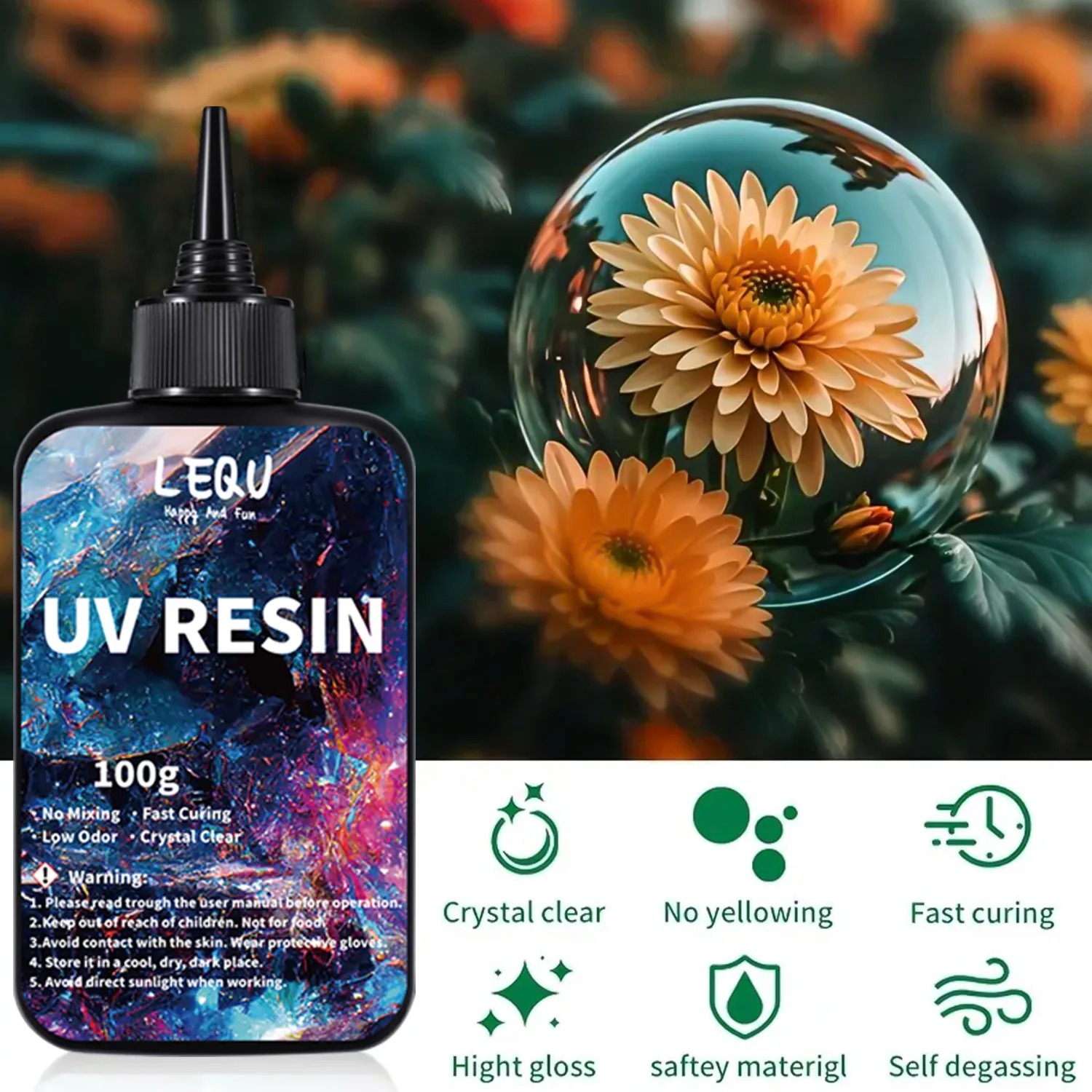 100 г УФ-смолы, прозрачная, ул – обзор и цена Epoxy Uv Resin Kit